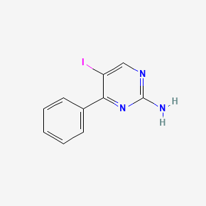 molecular formula C10H8IN3 B8274631 5-Iodo-4-phenyl-pyrimidin-2-ylamine 