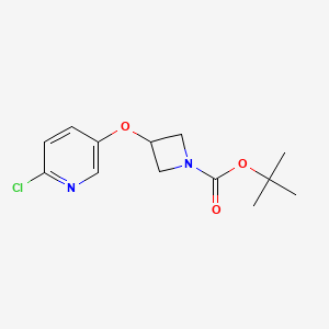 molecular formula C13H17ClN2O3 B8274663 Tert-butyl 3-((6-chloropyridin-3-yl)oxy)azetidine-1-carboxylate 