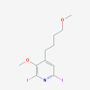 molecular formula C11H15I2NO2 B8274680 2,6-Diiodo-3-methoxy-4-(4-methoxy-butyl)-pyridine 