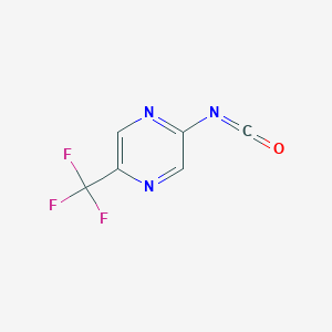 molecular formula C6H2F3N3O B8274683 Pyrazine, 2-isocyanato-5-(trifluoromethyl)- 