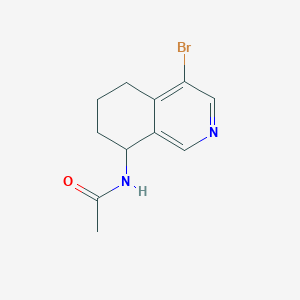 molecular formula C11H13BrN2O B8274697 N-(4-Bromo-5,6,7,8-tetrahydro-isoquinolin-8-yl)-acetamide 