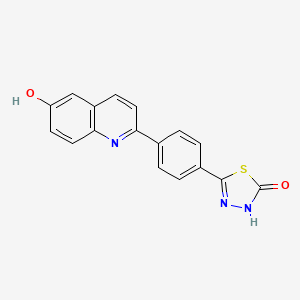 molecular formula C17H11N3O2S B8274742 5-(4-(6-hydroxyquinolin-2-yl)phenyl)-1,3,4-thiadiazol-2(3H)-one 