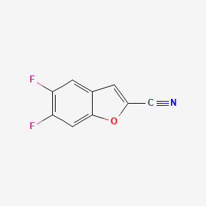 molecular formula C9H3F2NO B8274807 5,6-Difluorobenzofuran-2-carbonitrile CAS No. 199287-83-7