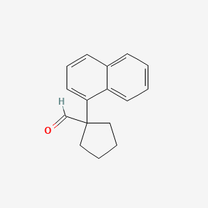 molecular formula C16H16O B8274825 1-Naphthalen-1-yl-cyclopentanecarbaldehyde 