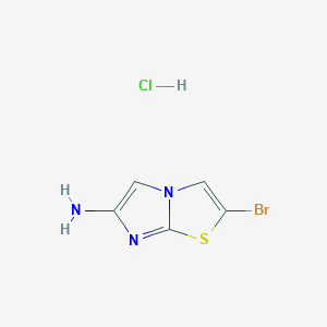molecular formula C5H5BrClN3S B8274856 2-Bromo-imidazo[2,1-b]thiazol-6-ylamine hydrochloride 