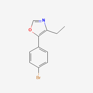 molecular formula C11H10BrNO B8274928 5-(4-Bromophenyl)-4-ethyloxazole 