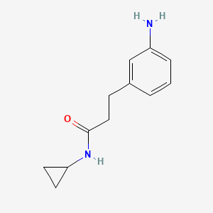 molecular formula C12H16N2O B8274937 3-(3-aminophenyl)-N-cyclopropylpropanamide 