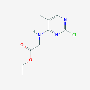 molecular formula C9H12ClN3O2 B8274954 Ethyl 2-(2-chloro-5-methylpyrimidine-4-ylamino)acetate 