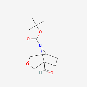 molecular formula C12H19NO4 B8274961 tert-Butyl 1-formyl-3-oxa-8-azabicyclo[3.2.1]octane-8-carboxylate 