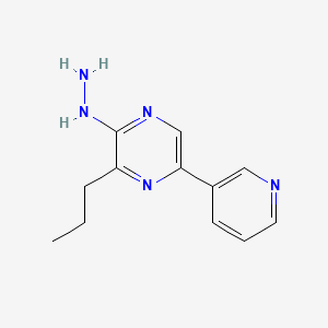 molecular formula C12H15N5 B8274969 3-Propyl-5-(3-pyridinyl)-2-hydrazinopyrazine 