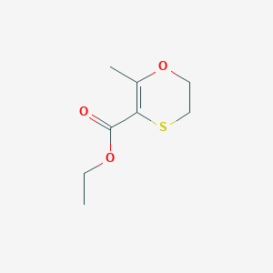 molecular formula C8H12O3S B8274975 2-Methyl-3-ethoxycarbonyl-5,6-dihydro-1,4-oxathiine 