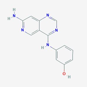 molecular formula C13H11N5O B8275007 3-[(7-Aminopyrido[4,3-d]pyrimidin-4-yl)amino]phenol 