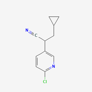 molecular formula C11H11ClN2 B8275046 2-(6-Chloropyridin-3-yl)-3-cyclopropylpropanenitrile 