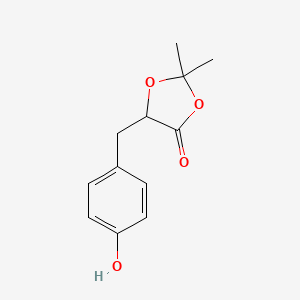 molecular formula C12H14O4 B8275049 5-(4-Hydroxy-benzyl)-2,2-dimethyl-(1,3]dioxolan-4-one 
