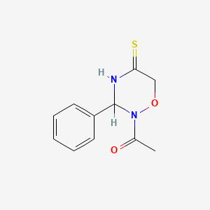 molecular formula C11H12N2O2S B8275105 2-Acetyl-3-phenyl-tetrahydro-1,2,4-oxadiazine-5-thion CAS No. 103899-99-6