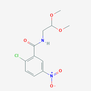 molecular formula C11H13ClN2O5 B8275113 2-chloro-N-(2,2-dimethoxy-ethyl)-5-nitro-benzamide 