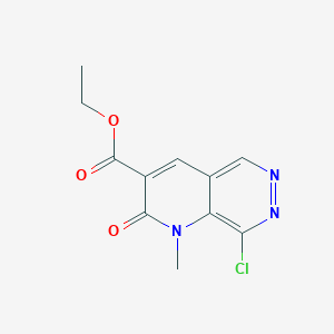 molecular formula C11H10ClN3O3 B8275182 Ethyl 8-chloro-1-methyl-2-oxo-1,2-dihydropyrido[3,2-d]pyridazine-3-carboxylate 