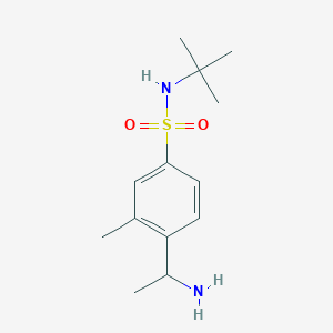 molecular formula C13H22N2O2S B8275206 4-(1-aminoethyl)-N-tert-butyl-3-methylbenzenesulfonamide 