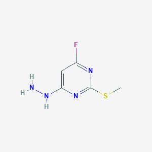 molecular formula C5H7FN4S B8275226 4-Fluoro-2-methylthio-6-hydrazinopyrimidine 