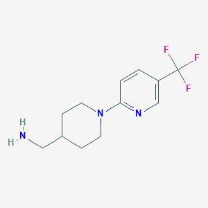 molecular formula C12H16F3N3 B8275241 1-{1-[5-(Trifluoromethyl)pyridin-2-yl]piperidin-4-yl}methanamine 