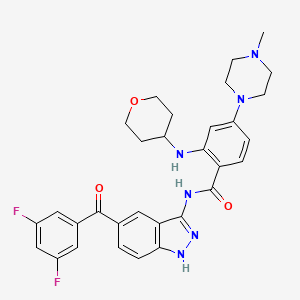 N-[5-(3,5-Difluoro-benzoyl)-1H-indazol-3-yl]-4-(4-methyl-piperazin-1-yl)-2-(tetrahydro-pyran-4-ylamino)-benzamide