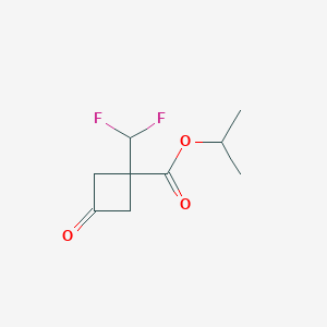 molecular formula C9H12F2O3 B8275304 Isopropyl 1-(difluoromethyl)-3-oxocyclobutanecarboxylate 