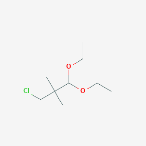 molecular formula C9H19ClO2 B8275337 1-Chloro-2,2-dimethyl-3,3-diethoxy-propane 