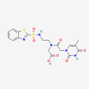2-(N-(2-(Benzo[d]thiazole-2-sulfonamido)ethyl)-2-(5-methyl-2,4-dioxo-3,4-dihydropyrimidin-1(2H)-yl)acetamido)acetic acid