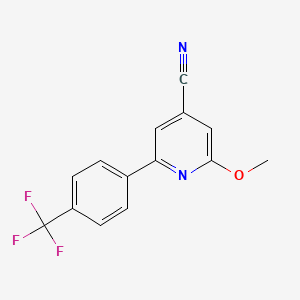 molecular formula C14H9F3N2O B8275398 4-Pyridinecarbonitrile, 2-methoxy-6-[4-(trifluoromethyl)phenyl]- 