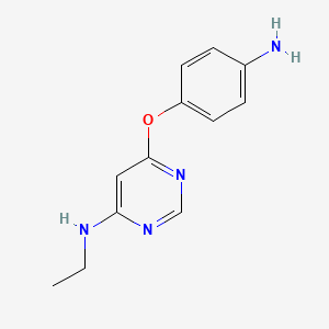 molecular formula C12H14N4O B8275465 4-(4-Ethylaminopyrimidin-6-yl-oxy)aniline 