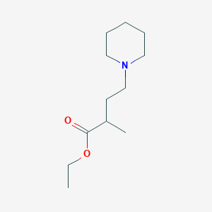 molecular formula C12H23NO2 B8275471 Ethyl 2-methyl-4-piperidinobutyrate CAS No. 49637-22-1