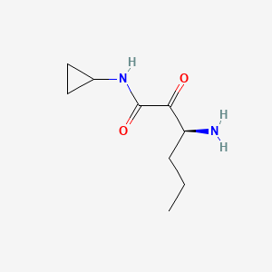 molecular formula C9H16N2O2 B8275473 (3S)-3-amino-N-cyclopropyl-2-oxohexanamide 