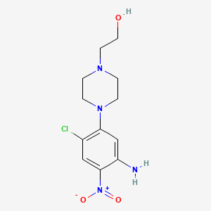 molecular formula C12H17ClN4O3 B8275481 4-Chloro-2-nitro-5-[4-(2-hydroxyethyl)piperazin-1-yl]aniline 