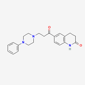 molecular formula C22H25N3O2 B8275547 2(1H)-Quinolinone, 3,4-dihydro-6-(1-oxo-3-(4-phenyl-1-piperazinyl)propyl)- CAS No. 80834-48-6