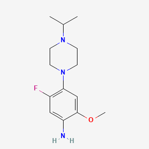 molecular formula C14H22FN3O B8275553 5-Fluoro-4-[4-(1-methylethyl)-1-piperazinyl]-2-(methyloxy)aniline 