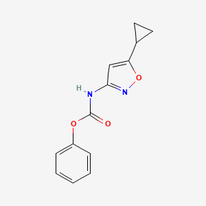 molecular formula C13H12N2O3 B8275608 (5-Cyclopropyl-isoxazol-3-yl)-carbamic acid phenyl ester 