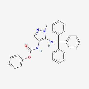 molecular formula C30H26N4O2 B8275644 Phenyl [1-methyl-5-(tritylamino)pyrazol-4-yl]carbamate 