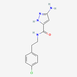 molecular formula C12H13ClN4O B8275652 5-amino-1H-pyrazole-3-carboxylic acid [2-(4-chloro-phenyl)-ethyl]-amide 