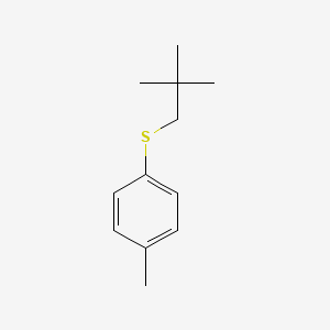 molecular formula C12H18S B8275680 1-(2,2-Dimethyl-propylthio)-4-methyl-benzene 