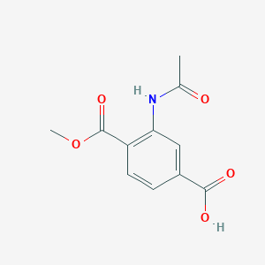 molecular formula C11H11NO5 B8275697 3-Acetamino-4-methoxycarbonylbenzoic acid 