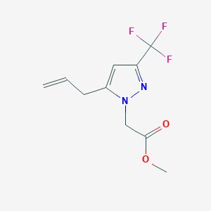 molecular formula C10H11F3N2O2 B8275709 methyl 2-(5-allyl-3-(trifluoromethyl)-1H-pyrazol-1-yl)acetate 