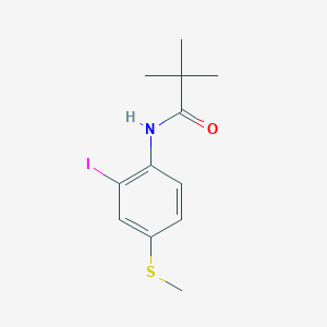 molecular formula C12H16INOS B8275715 2,2-dimethyl-N-(2-iodo-4-methylthiophenyl)propionamide 