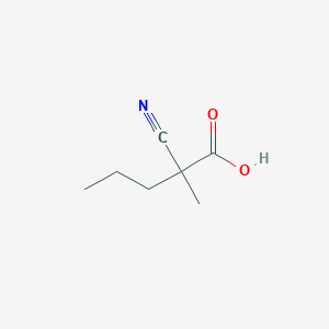 molecular formula C7H11NO2 B8275725 2-Cyano-2-methylpentanoic acid 