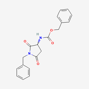 molecular formula C19H18N2O4 B8275753 [(3R)-1-Benzyl-2,5-dioxo-3-pyrrolidinyl]carbamic acid benzyl ester 