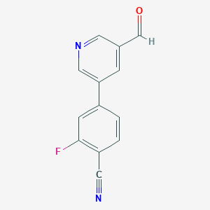 2-Fluoro-4-(5-formyl-pyridin-3-yl)-benzonitrile