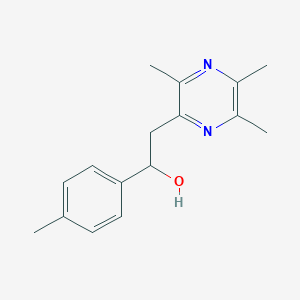 molecular formula C16H20N2O B8275845 2-(2-Hydroxy-2-p-methylphenylethyl)-3,5,6-trimethylpyrazine 
