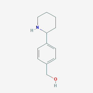molecular formula C12H17NO B8275867 (4-(Piperidin-2-yl)phenyl)methanol 