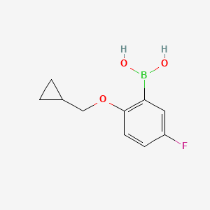 molecular formula C10H12BFO3 B8275902 (2-(Cyclopropylmethoxy)-5-fluorophenyl)boronic acid 