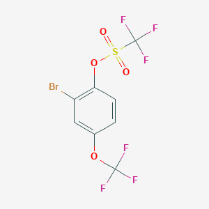 molecular formula C8H3BrF6O4S B8275932 2-Bromo-4-(trifluoromethoxy)phenyl Trifluoromethanesulfonate 