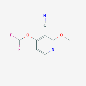 molecular formula C9H8F2N2O2 B8275938 4-(Difluoromethoxy)-2-methoxy-6-methylnicotinonitrile 